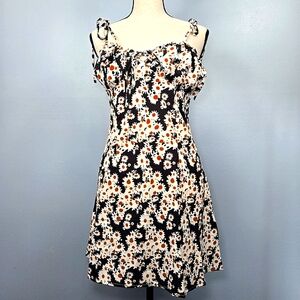 NWOT Daisy‎ Floral Print Tie Neck Boho Summer Spaghetti Strap Dress Size S/M